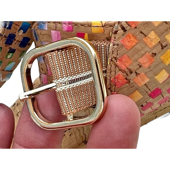 Vaneli Women’s Size 7M Multi-Color Cork Wedge Sandals With Buckle Strap - Picture 12 of 13